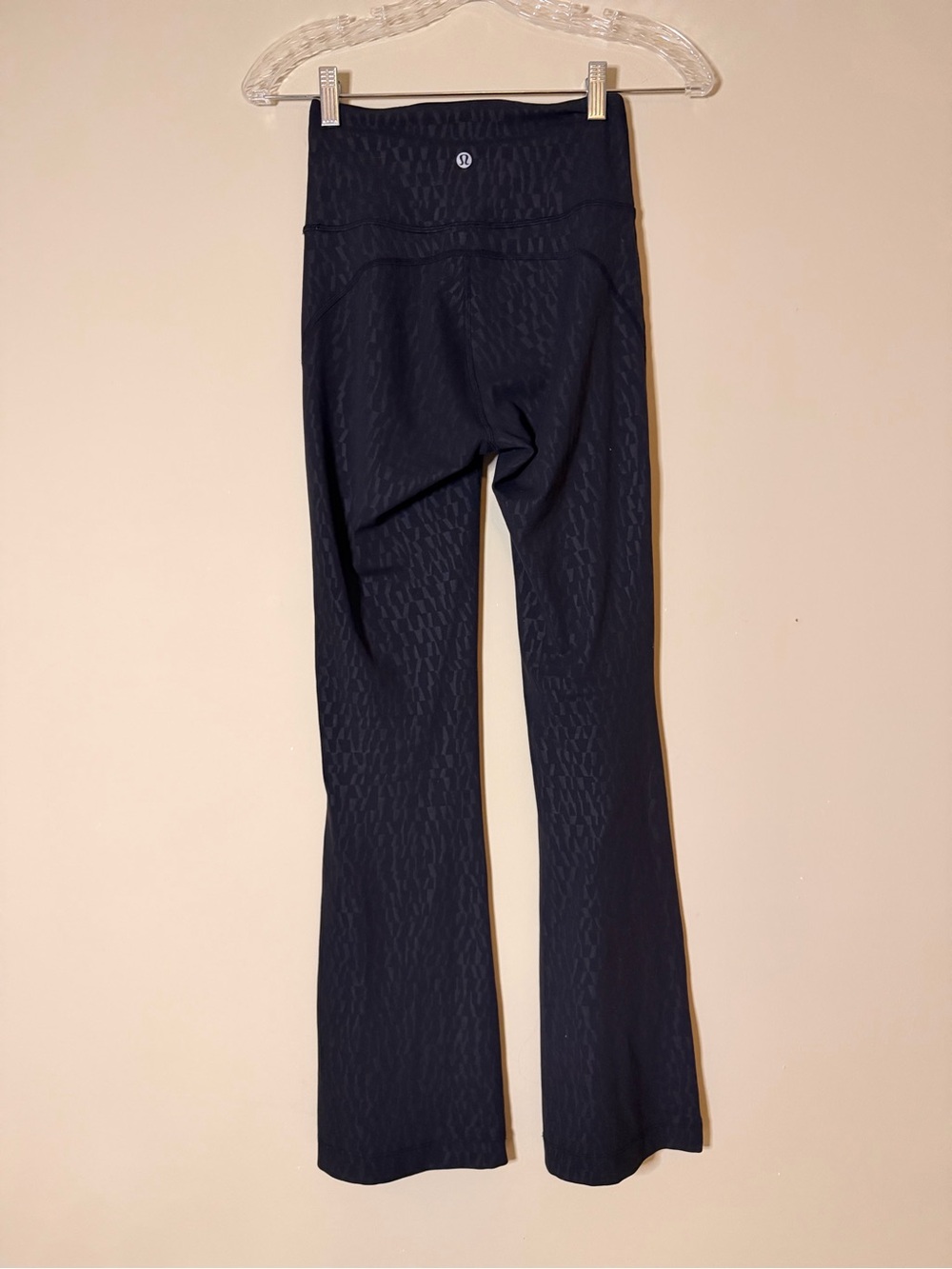 Lululemon Wunder Under 28” Black Textured Flared Leggings
